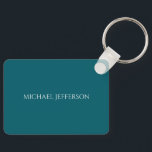 Own Name Plain Dark Teal Color Personalized Custom Key Ring<br><div class="desc">Why not reflect your own personality and taste to others with this uniquely designed template?</div>