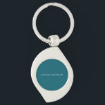 Own Name Plain Dark Teal Color Personalized Custom Key Ring<br><div class="desc">Why not reflect your own personality and taste to others with this uniquely designed template?</div>
