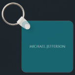 Own Name Plain Dark Teal Color Personalized Custom Key Ring<br><div class="desc">Why not reflect your own personality and taste to others with this uniquely designed template?</div>