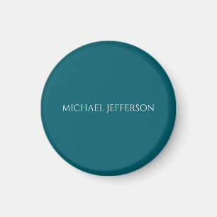 Own Name Plain Dark Teal Colour Personalised Custo Magnet