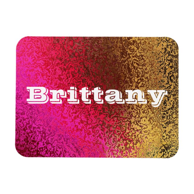 Own Name Shades of Pink & Gold Premium Magnet (Horizontal)