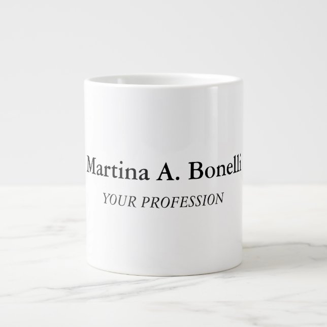 Own Name Unique Elegant Plain Simple Special  Large Coffee Mug (Front)