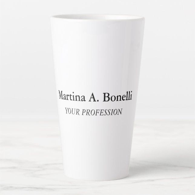 Own Name Unique Elegant Plain Simple Special  Latte Mug (Front)