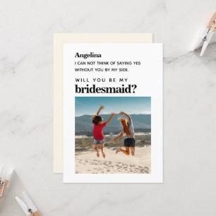 Own photo Simple Elegant Bridesmaid Proposal Card