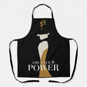 Own Your Power: A Portrait of Confidence and Grace Apron
