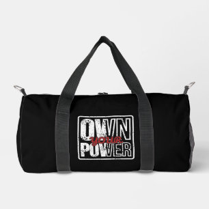 Own Your Power – Bold Motivational Quote Design Duffle Bag