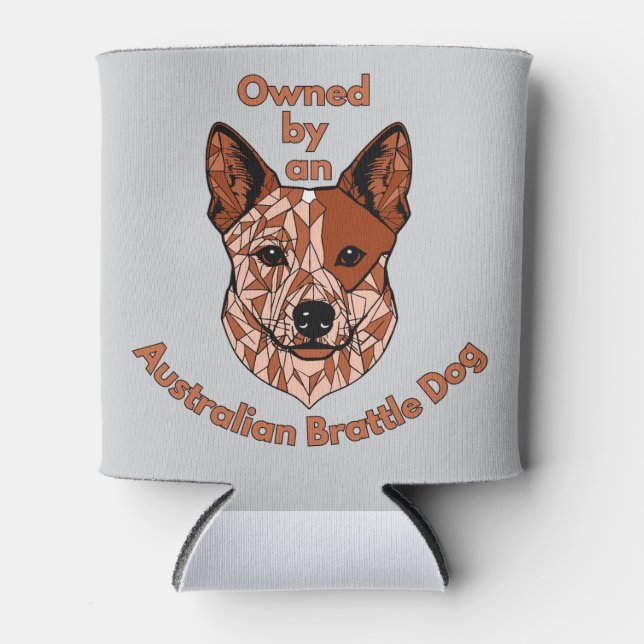 Owned by a Brattle Dog (Red) Can Cooler (Front)