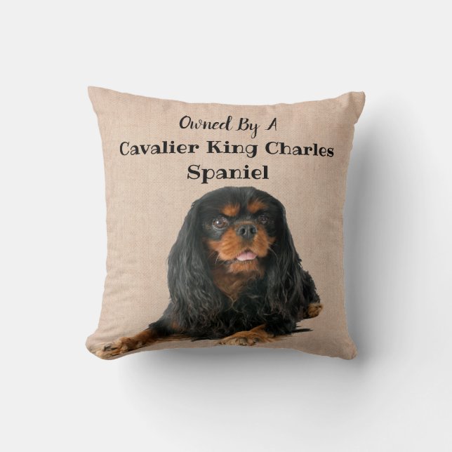 Owned by a Cavalier King Charles Spaniel Dog Cushion (Front)