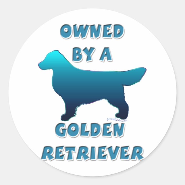 Owned by a Golden Retriever Classic Round Sticker (Front)