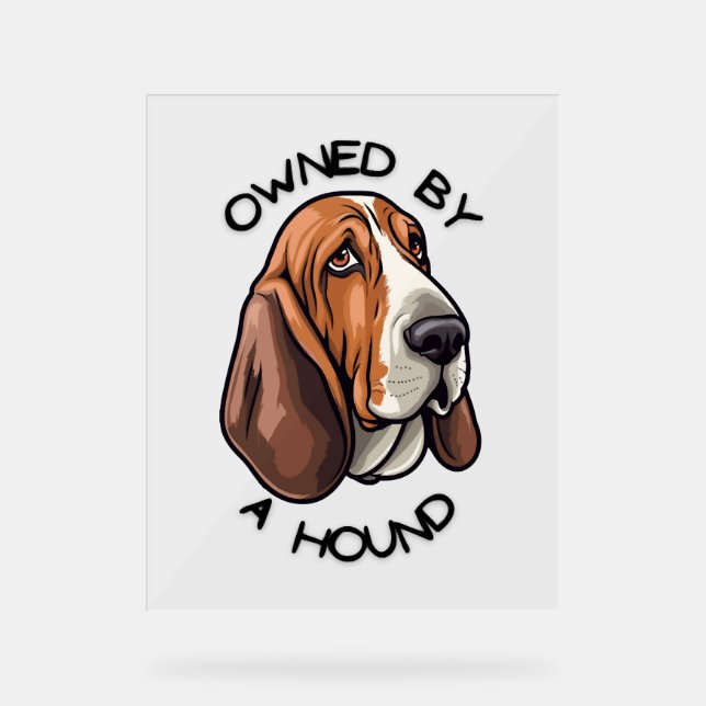 Owned by someone Basset Hound Acrylic Sign (Front)