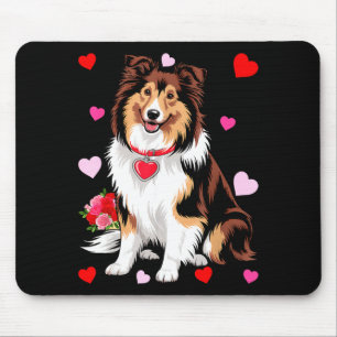 Owner Mom Dad Sheltie Dog Lover Valentines Day Mouse Pad