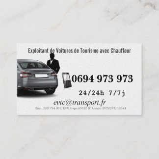 Owner of Cars of Transport with Driver Business Card