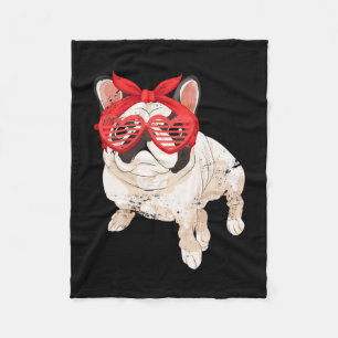 Owner Sungles Bandanna Fun French Bulldog Frenchie Fleece Blanket