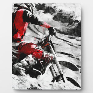 Owning The Mountain  -  Motocross Dirt-Bike Racer Plaque