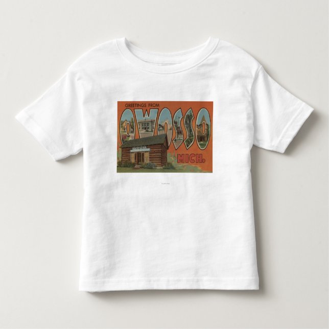 Owosso, Michigan - Large Letter Scenes Toddler T-Shirt (Front)