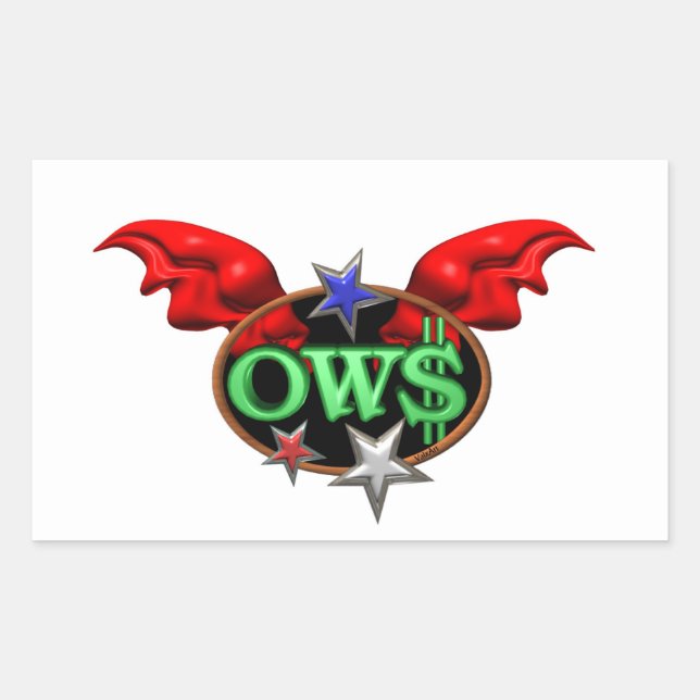 OWS Operation Wall Street Join the movement Rectangular Sticker (Front)