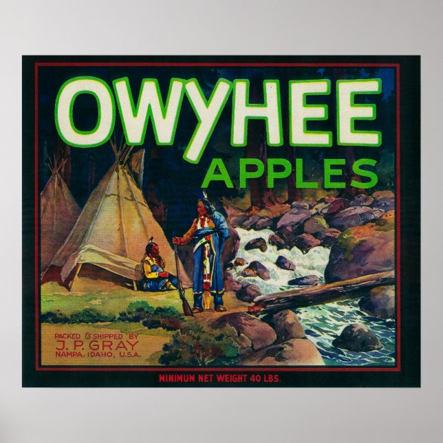 Owyhee Apple Crate LabelNampa, ID Poster (Front)