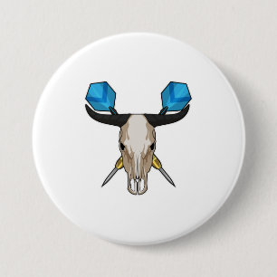 Ox at Darts with Dart 7.5 Cm Round Badge