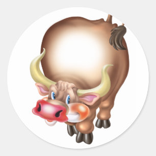 Ox, buey, boi, kuh classic round sticker