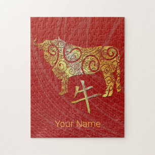 Ox Chinese Zodiac Horoscope Constellation Sign Jigsaw Puzzle
