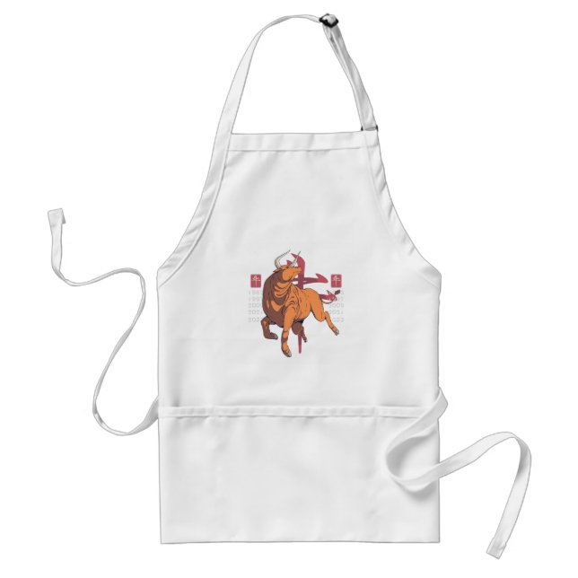 Ox Zodiac Sign Design Standard Apron (Front)