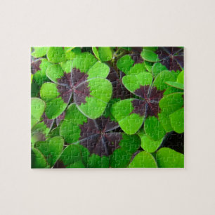 Oxalis Leaves - Red and Green Jigsaw Puzzle