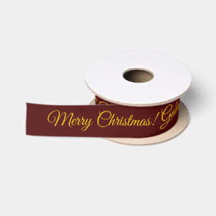Oxblood Gold Elegant Classic Cute Custom Christmas Satin Ribbon