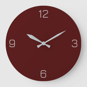 Oxblood Red 4A0000 Colour with Add Your Name Optio Large Clock