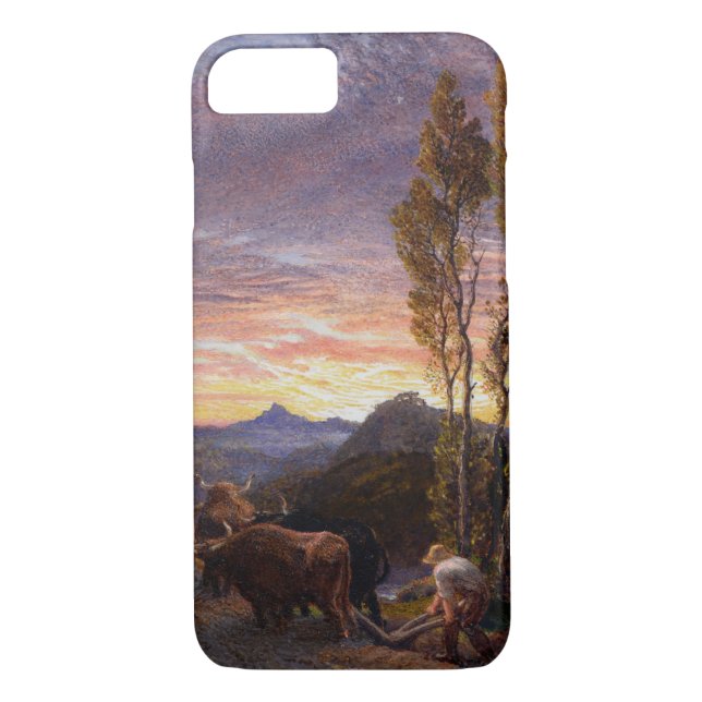Oxen Ploughing at Sunset (w/c on paper) Case-Mate iPhone Case (Back)