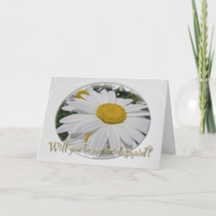 Oxeye Daisy Floral Bridesmaid Request Invitation