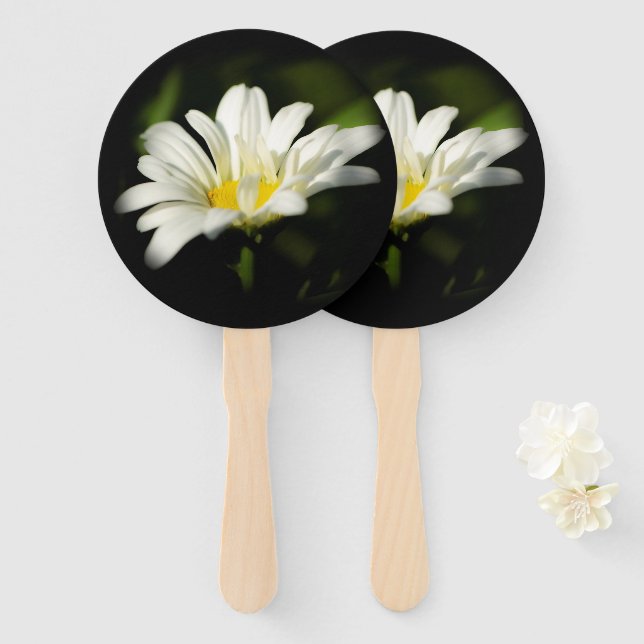 Oxeye Daisy Round Hand Event Fan (Front and Back)