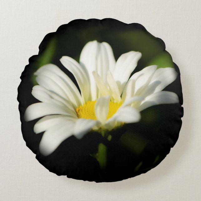 Oxeye Daisy Round Pillow (Front)