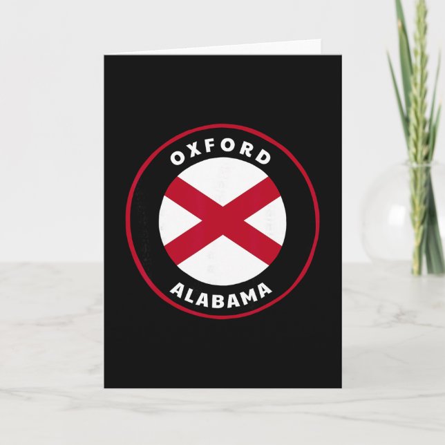 Oxford Alabama Al State Flag Badge Vacation  Card (Front)