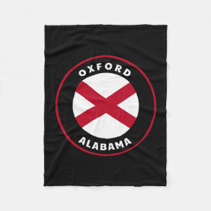Oxford Alabama Al State Flag Badge Vacation  Fleece Blanket