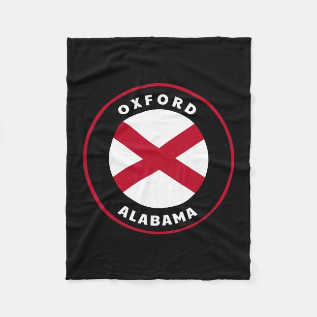 Oxford Alabama Al State Flag Badge Vacation  Fleece Blanket (Front)