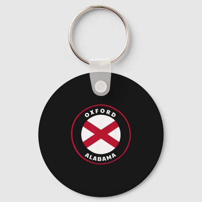 Oxford Alabama Al State Flag Badge Vacation  Key Ring (Front)
