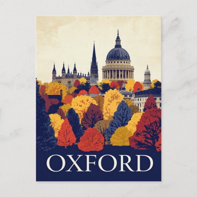 Oxford Autumn Cityscape Postcard (Front)