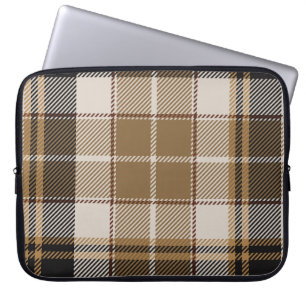 Oxford Black and Tan Plaid Laptop Sleeve