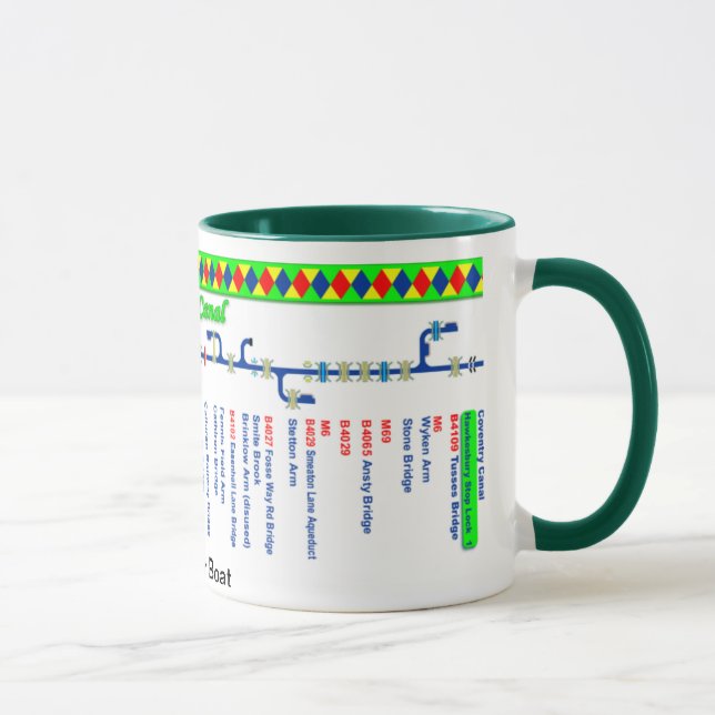 Oxford Canal Route Map (1 of 4) Mug (Right)