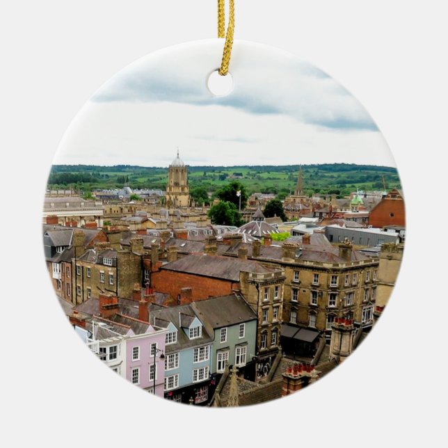 Oxford City Skyline Ceramic Ornament (Front)