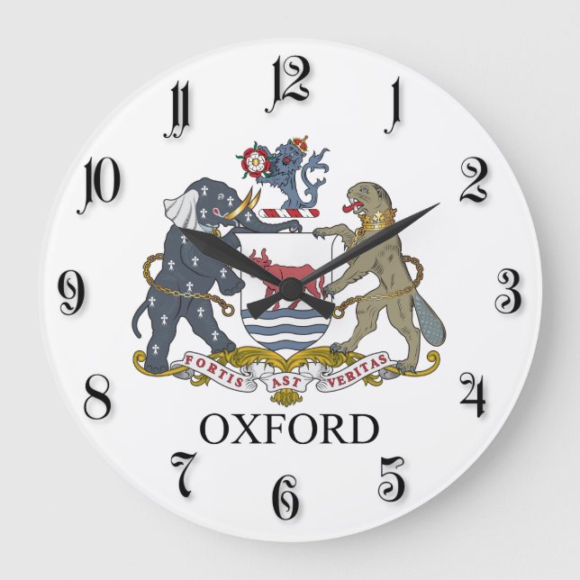 Oxford coat of arms large clock (Front)