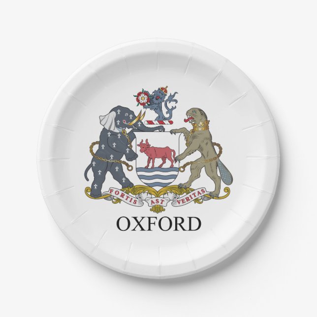 Oxford coat of arms paper plate (Front)