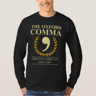 Oxford Comma Appreciation Society Grammar Police T-Shirt