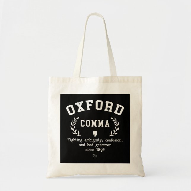 Oxford Comma Funny English Grammar Nerd Gift Pullo Tote Bag (Front)