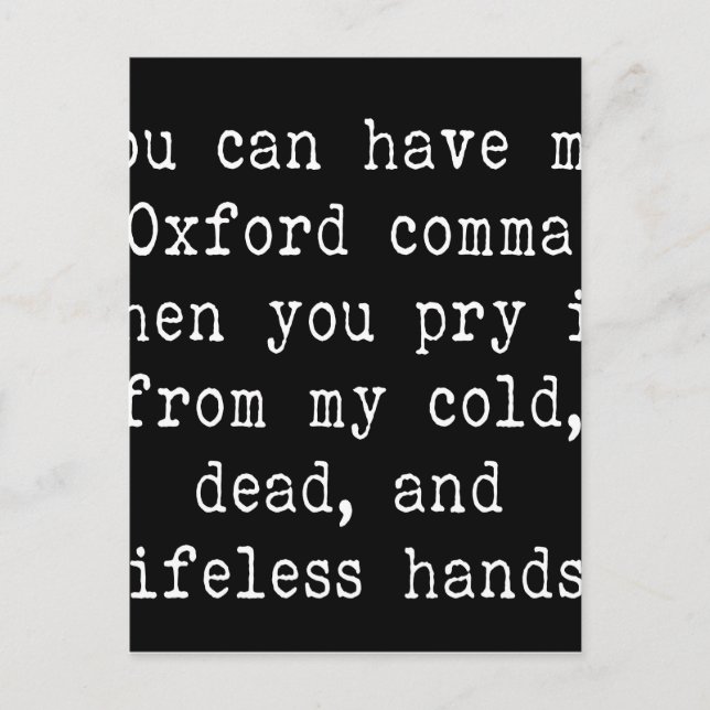 Oxford Comma Postcard (Front)