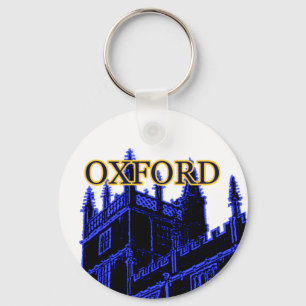 Oxford England 1986 Building Spirals Blue Key Ring