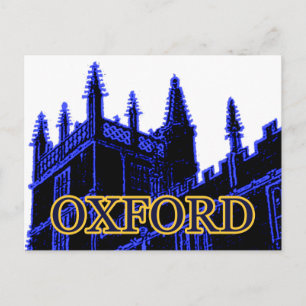 Oxford England 1986 Building Spirals Blue Postcard