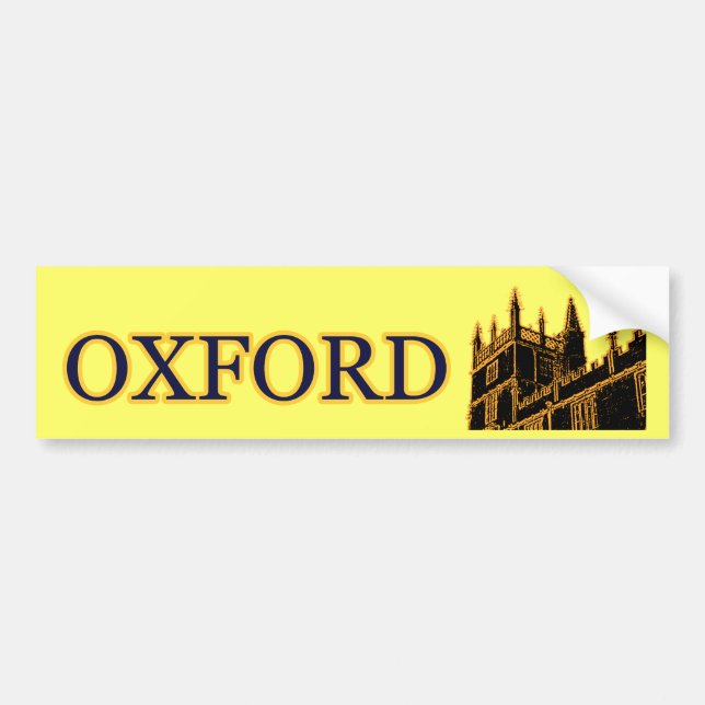 Oxford England 1986 Building Spirals Gold Bumper Sticker (Front)