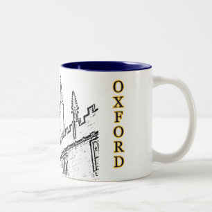 Oxford England 1986 Building Spirals White Two-Tone Coffee Mug