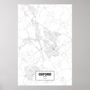 Oxford, England (black on white) Poster